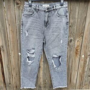 PacSun Black Distressed Straight Leg Jeans Women Size 28